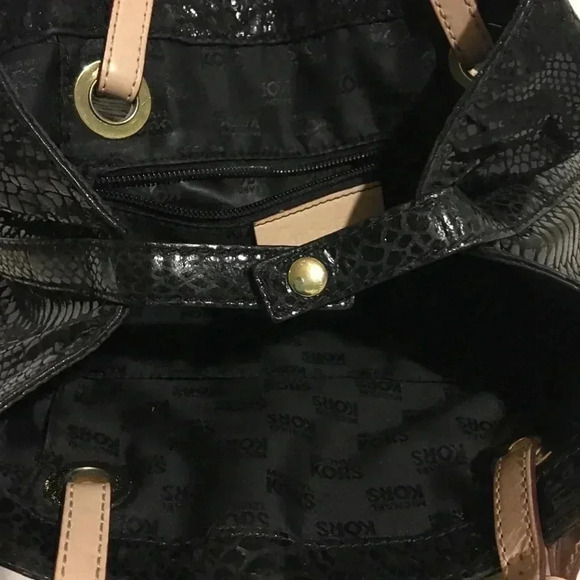 Michael kors Black embossed leather tote handbag - Picture 4 of 8